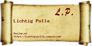 Lichtig Polla névjegykártya